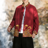 2024秋冬风男装复古中式盘扣唐装汉服夹克外套C229/Y63/P80，男装夹克，电商C229