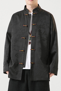 2024秋冬风男装中式缎面盘扣唐装汉服夹克外套C229/Y771/P100图片