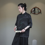 2024夏风男装盘扣唐装汉服短袖五分袖衬衫衬衣C229-Y1037-P70，男装衬衫，电商C229