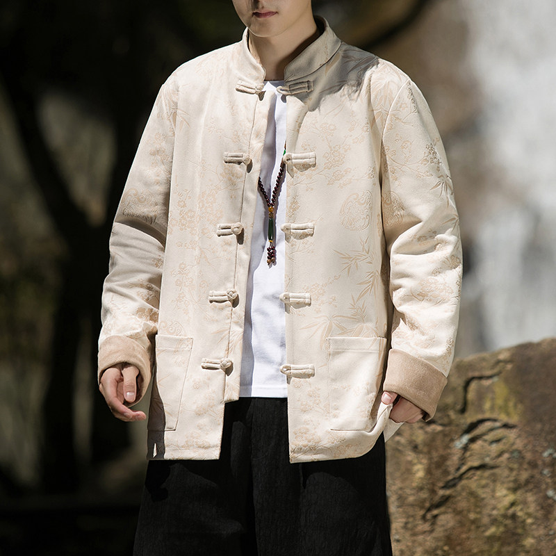 2024秋冬风男装鹿皮绒盘扣中式复古夹克外套C229/Y757/P105，男装夹克，电商C229
