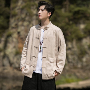 2024秋冬风男装棉麻亚麻唐装大码汉服夹克外套C229/Y773/P105图片