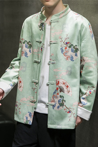 2024春夏风男装鹿皮绒复古唐装汉服夹克外套C229/Y625/P105图片