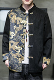 2023秋冬风男装鹿皮绒夹克唐装汉服外套大码C229/Y922/P105，男装夹克，电商C229