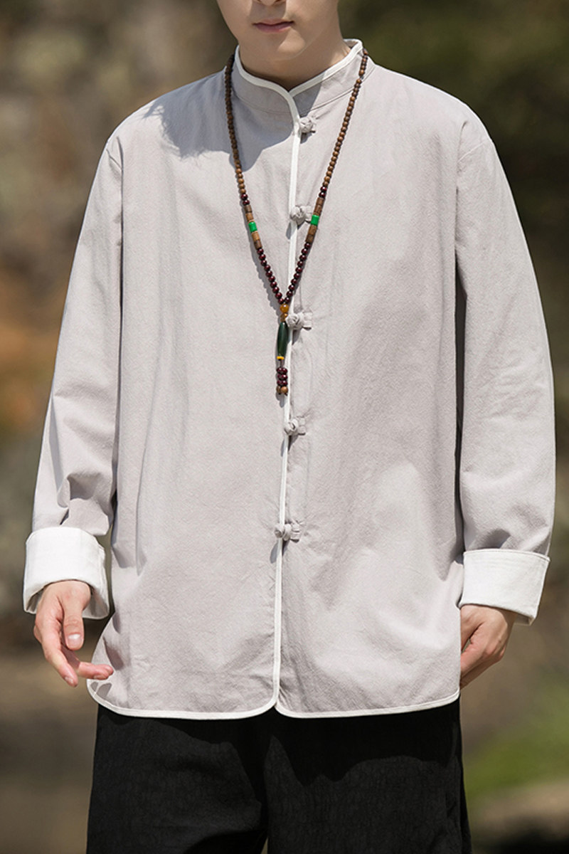 2024秋冬风男装棉麻亚麻唐装汉服长袖衬衫衬衣C229/Y658/P80,男装衬衫,电商C229