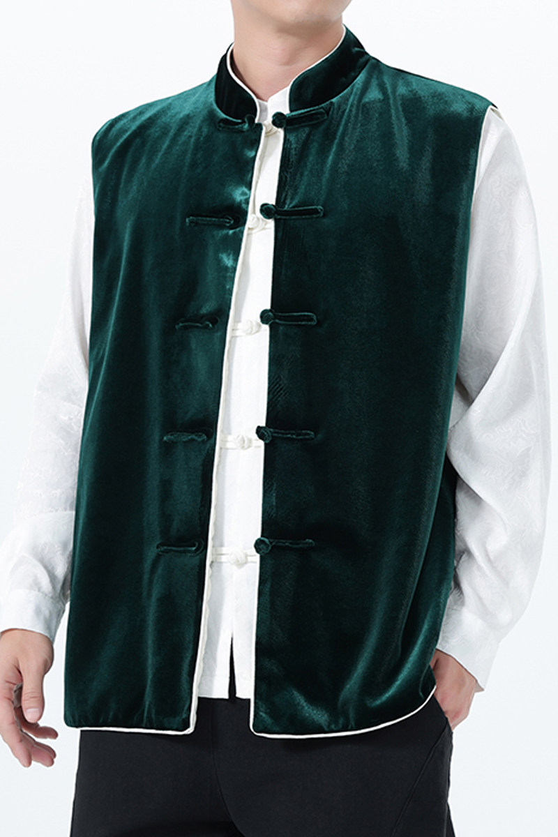 2025秋冬风男装丽丝绒唐装汉服马甲外套大码C229-Y1114-P110,男装背心/马甲,电商C229