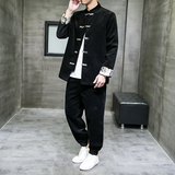 2024春风男装灯芯绒中式唐装汉服套装两件套C229/TZ338/P115，男装民族服装，电商C229