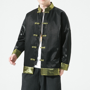 2024秋冬风男装冰丝唐装汉服撞色夹克外套大码C229/Y915/P85图片
