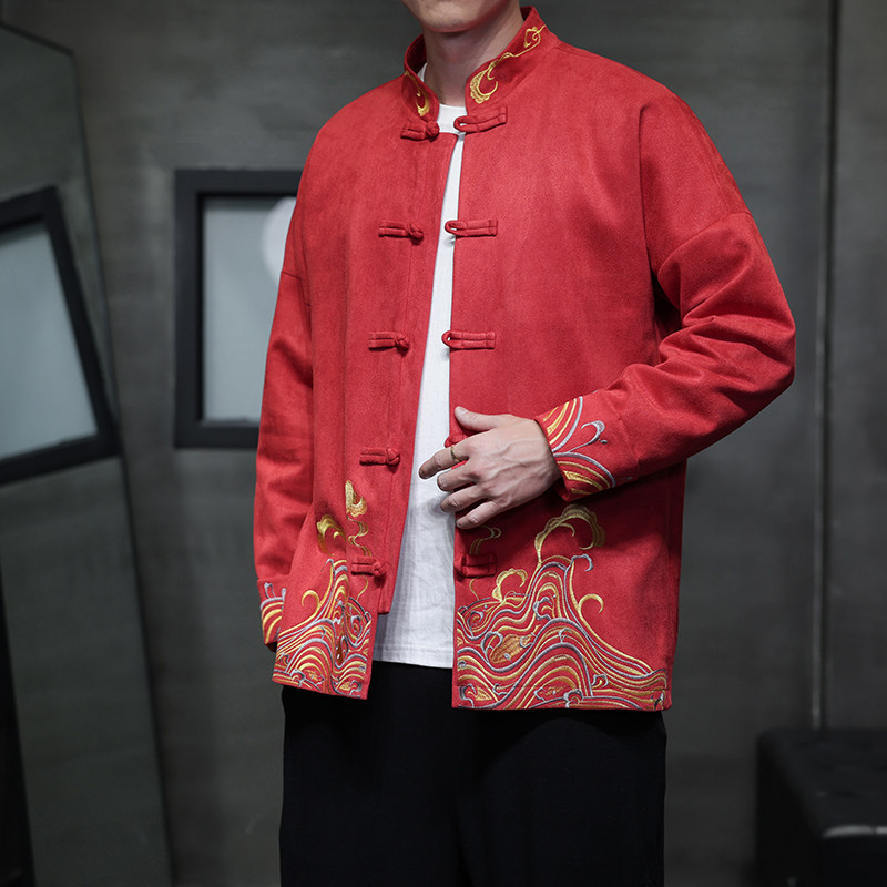 2025秋冬风男装刺绣唐装汉服夹克外套大码C229/Y1062/P125,男装夹克,电商C229