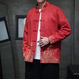 2025秋冬风男装刺绣唐装汉服夹克外套大码C229/Y1062/P125，男装夹克，电商C229