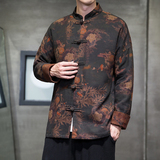2024秋冬风男装印花中式唐装复古汉服夹克外套C229/Y768/P100，男装夹克，电商C229