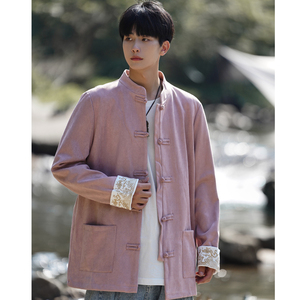 2024冬风男装鹿皮绒复古中式唐装汉服夹克外套C229/Y506/P100图片