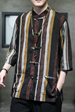 风男装棉亚麻印花唐装汉服短袖五分袖衬衫衬衣C229/Y728/P65，男装衬衫，电商C229