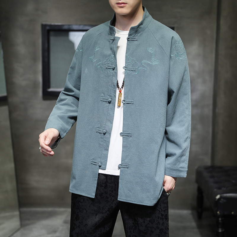 2023秋冬新款风男装刺绣唐装汉服夹克外套中式C229/Y36/P80图片