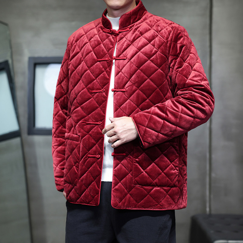2025秋冬风男装丽丝绒唐装汉服棉衣棉袄外套C229-Y1127-P160,男装棉衣,电商C229