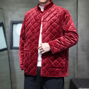 2025秋冬风男装丽丝绒唐装汉服棉衣外套大码C229-Y1127-P160