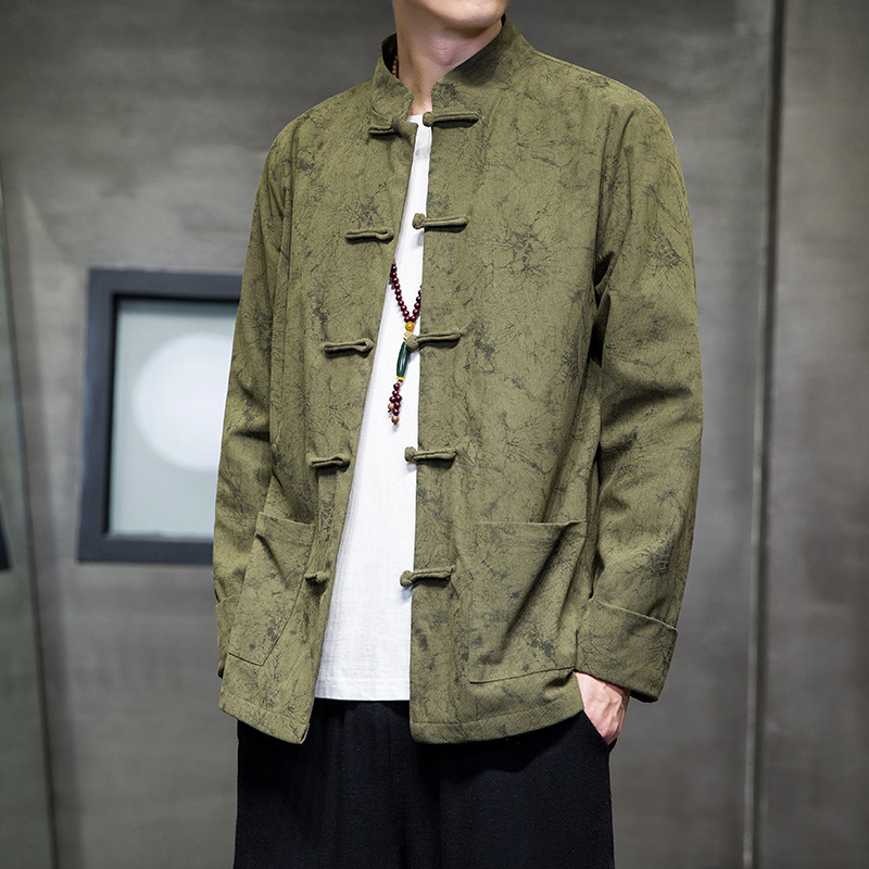 2024春风男装灯芯绒印花中式唐装汉服夹克外套C229/Y765/P100,男装夹克,电商C229