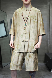2024春夏风男装盘扣中式唐装汉服套装两件套C229-TZ360-P100图片