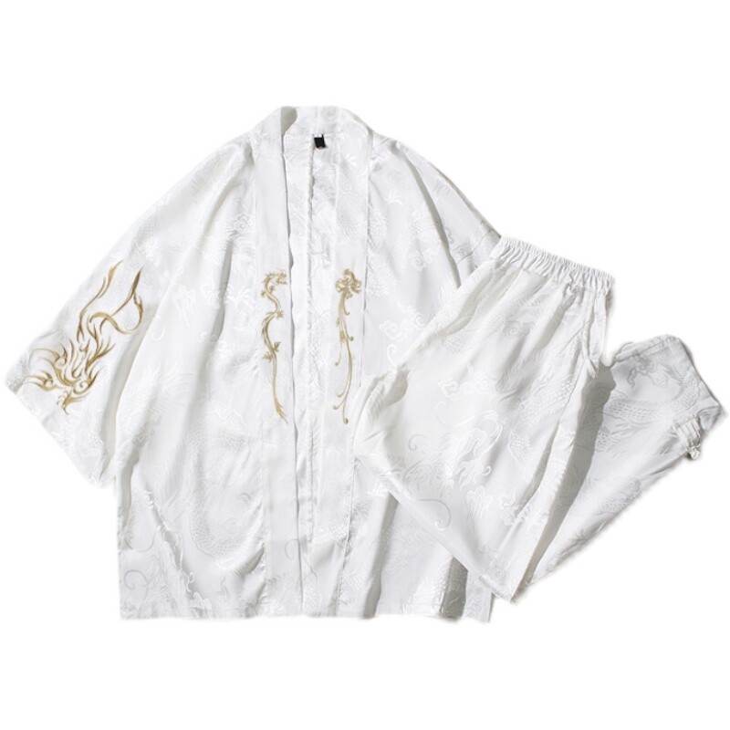 2024春夏风男装冰丝唐装汉服套装两件套大码C229/TZ3011/P90,男装休闲套装,电商C229