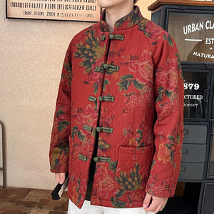 2025秋冬风印花唐装汉服男装棉衣棉袄大码C229-Y1126-P160图片
