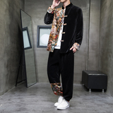 2024秋冬风男装复古中式唐装汉服套装两件套C229/TZ357/P125，男装休闲套装，电商C229