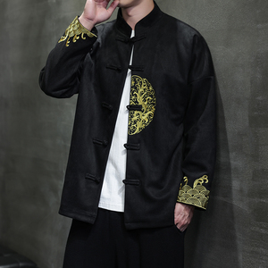 2025秋冬风男装刺绣唐装汉服夹克外套大码C229/Y1047/P120图片