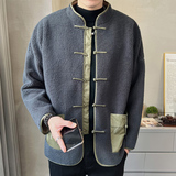 2023秋冬羊羔毛复古中式唐装汉服棉衣棉袄外套大码C229/Y919/P140，男装夹克，电商C229
