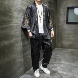 2024春夏风男装冰丝唐装汉服套装两件套大码C229/TZ3011/P90图片