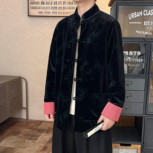 2025秋冬风男装丽丝绒唐装汉服夹克外套大码C229-Y1115-P120图片