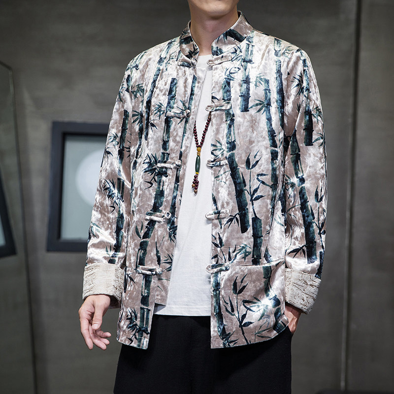 2024秋风男装丽丝绒复古中式唐装汉服夹克外套C229/Y761/P100,男装夹克,电商C229