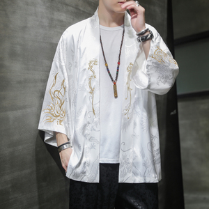 2025秋冬风男装风衣汉服刺绣外套道袍大码宽松C229/F551/P60图片