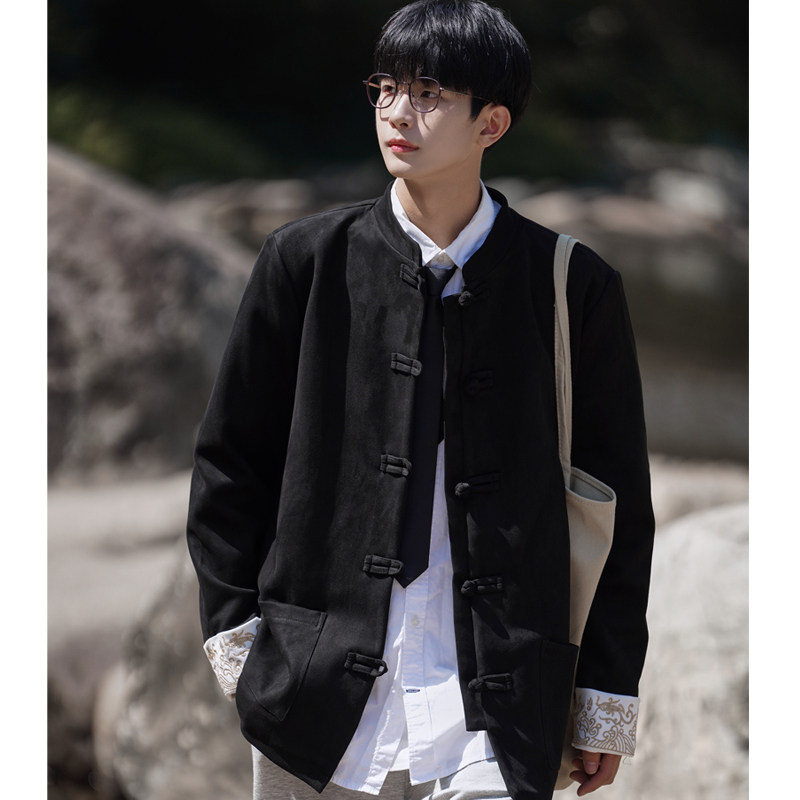 2024冬风男装鹿皮绒复古中式唐装汉服夹克外套C229/Y506/P100图片