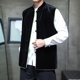2025秋冬风男装丽丝绒唐装汉服夹克马甲外套C229-Y1114-P110，男装背心/马甲，电商C229