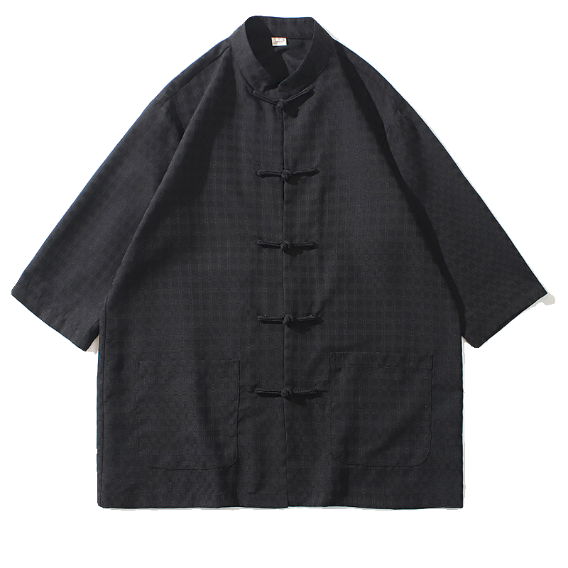2024春夏新款风男装冰丝唐装汉服盘扣衬衫衬衣C229-Y906-P65,男装衬衫,电商C229