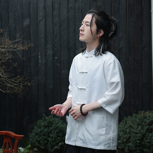 2024春夏新款风男装盘扣复古中式唐装汉服衬衫C229-Y906-P65图片