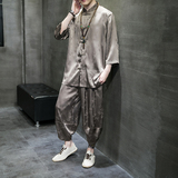 2023春夏新款风男装冰丝唐装汉服套装两件套C229/TZ350/P95，男装休闲套装，电商C229