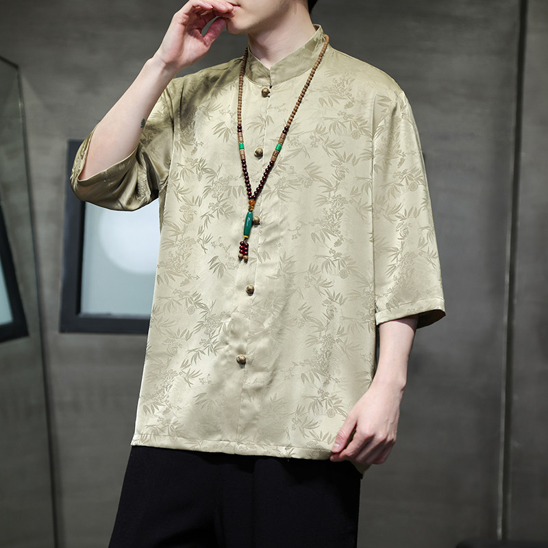 2024春夏新款风男装中式冰丝唐装汉服衬衫衬衣C229-Y903-P65图片