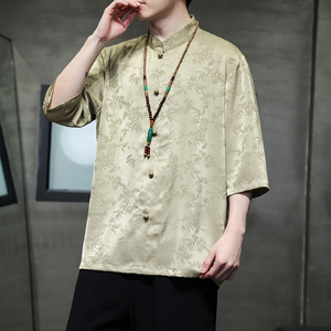 2024春夏新款风男装中式冰丝唐装汉服衬衫衬衣C229-Y903-P65图片