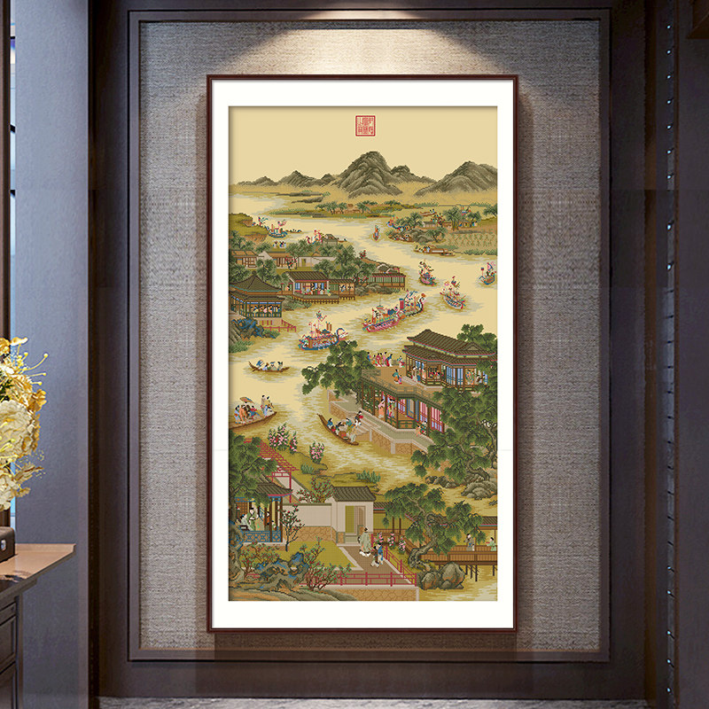 十字绣雍正十二月2026新款中式客厅手工线绣故宫竖版风景传世名画,居家布艺,十字绣套件,淘宝优惠券,粉丝福利购,淘宝优惠卷