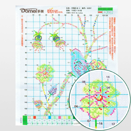 Cross -Stitch Sanlian Painting Flower and Birds Living Room Современная простая крыльца висящая живопись 2024 Новая вышивка Простая вышивка