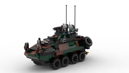 MOC-126469 LAV-25轮式装甲车适用小颗粒拼装积木玩具儿童男
