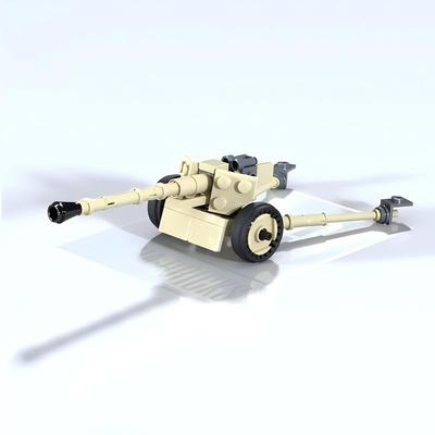 MOC积木军事 德军二战pak 40反坦克炮 拼装小颗粒积木模型玩具男