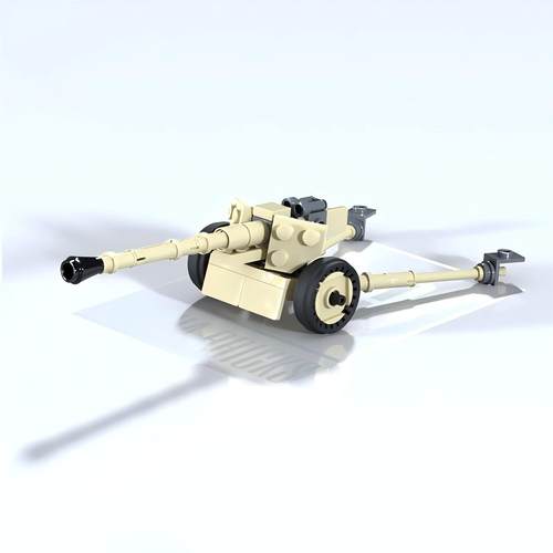 MOC积木军事 德军二战pak 40反坦克炮 拼装小颗粒积木模型玩具男