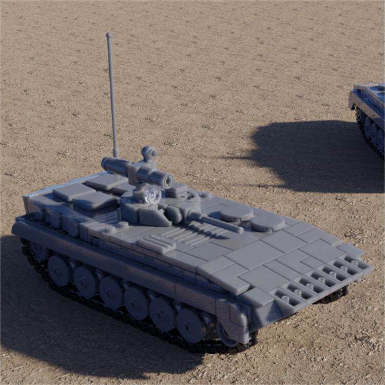 moc积木军事 bmp-1步兵战车模型 适用乐高小颗粒拼装积木玩具儿童