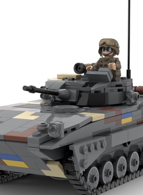 MOC积木军事 BMP-2步兵战车模型 适用小颗粒拼装积木玩具儿童