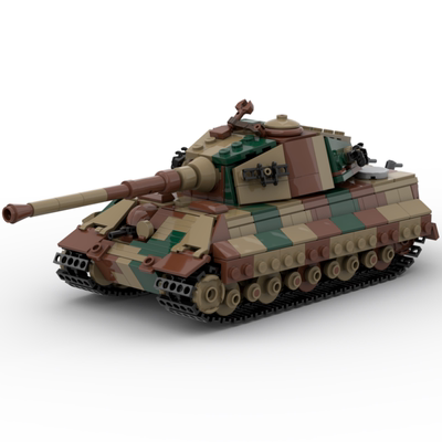 MOC积木军事 二战德军 虎王坦克模型 小颗粒拼装积木玩具儿童