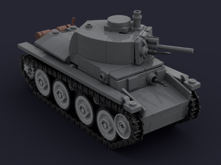 MOC军事积木 LT-38轻型坦克模型 适用小颗粒拼装积木玩具儿童