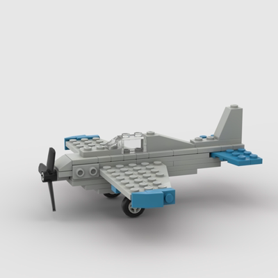 MOC积木军事 迷你Bf-109战斗机模型 小颗粒拼装积木玩具儿童男