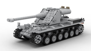 MOC积木军事 班德卡农自行火炮模型小颗粒拼装益智积木玩具儿童男