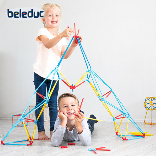 beleduc创意竹筷383根建构积木
