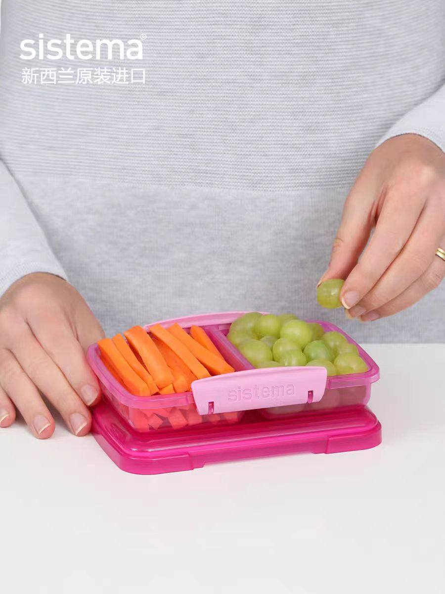 新西兰进口 分格点心便当盒水果盒SISTEAM坚果蔬果盒幼儿零食盒